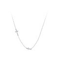 wholesale S925 Sterling Silver Mini Pleated Cross Necklace Sweet and Fresh Concave-Convex Surface Collarbone Chain D8735-0-4