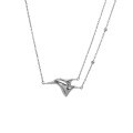 wholesale S925 Sterling Silver 486 Korean Version Ins Original Design Minimalist Niche Seagull Series Textured Pendant Necklace for Women-0-5