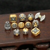 wholesale Metal material 925 retro silver featureless Buddha Zhaki Lhamo Yellow Jambhala Elephant God Pi Xiu color-preserving accessories DIY bracelet handstring ornaments-Style 4 (Zhajiram)