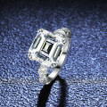 Sterling Silver 5ct Moissanite Ring, Princess Square Cut, Bulk Wholesale-0-2