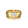 wholesale S925 Silver Heart-Shaped Moissanite Women's Ring, Popular Thick Band Ring, Fashionable-0-4