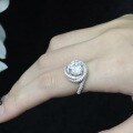 wholesale 925 Silver Gold-Plated Ring with 5-Carat High Carbon Diamond, Cartier White G Color, Hot-Selling Luxurious and Exquisite Versatile Wedding Diamond Ring-0-1