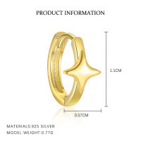 wholesale S925 Sterling Silver。-E5274-Gold/Pair 925 Silver