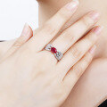 wholesale S925 Sterling Silver Ring for Women with Ruby, Zircon, High Carbon Diamond, Synthetic Ruby, Live Streaming Same Style, Niche-0-1