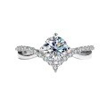 wholesale Wholesale S925 Sterling Silver D Color Moissanite High-End Fashion Princess Crown Heart Ring-0-4