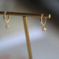wholesale 9K Gold Full Diamond Small Hoop Earrings, Zirconia Minimalist Elegant Korean Japanese Style Ear Clips-0-2