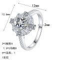 S925 Sterling Silver Moissanite Ring, Elegant Engagement Band for Women, Exquisite Holiday Gift-0-3