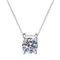 wholesale S925 Sterling Silver Classic Bull Head Necklace for Women, Inlaid with D Color Moissanite Simulated Diamond Pendant, Ready to Ship for Dropshipping-0-4