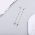 wholesale S925 Sterling Silver Minimalist Fashion Elegant Long Drop Ear Thread for Women, New Autumn Cross-Border Hot-Selling Light Luxury Moissanite Earrings-0-1