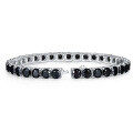 wholesale 925 Silver Hip Hop Style Classic Four-Prong 30-Point 50-Point 1-Carat Full Circle Black Moissanite Tennis Bracelet with Diamond Tester-0-4