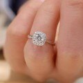 Sterling Silver Moissanite 1ct Square-Cut Ring Women's Adjustable-0-1