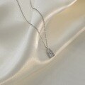 wholesale Stainless steel minimalist ins diamond-encrusted lightweight luxury trendy small lock pendant necklace-0-1