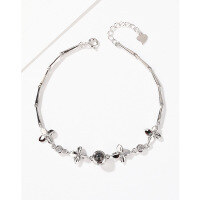 wholesale 925 Sterling Silver "I Love You" in 100 Languages Projection Four-Leaf Clover Bracelet for Women, Minimalist LuxuryDesign Gift for Girlfriend-Four-leaf clover bracelet 925 silver 925 silver