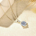 Sterling Silver Fashion Pendant Necklace with Moissanite-0-2