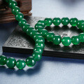 S925 Silver Green Chalcedony 10MM Buddha Bead Ruyi Necklace-0-0