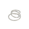 wholesale S925 sterling silver JT437 Korean-style ins minimalist three-layer interlocking multi-ring finger ring for women, versatile double-ring silver ring-0-5