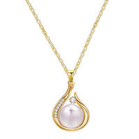 Sterling Silver Pearl Necklace, a Luxurious and Versatile Valentine's Gift for Best Friend.-S925 Sterling Silver with Gold and Pearl Finish YD-7472B 925 Silver