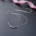 wholesale S925 zirconium silver smiling necklace for women,ins-0-1