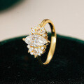 S925 Sterling Silver Fashion Diamond Moissanite Ring, Simple and Versatile-0-0