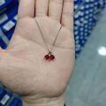 wholesale Metal material first, the internet-famous hit small cherry garnet necklace with a high-end red pendant for women, featuring lightweight luxury, niche design, versatile and sweet style-0-5