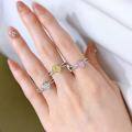 wholesale 925 Silver New 6*8 Imported High Carbon Diamond Yellow Diamond Pink Diamond Ring Women's Trendy Fashion Versatile Style-0-3