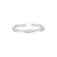 wholesale S925 Sterling Silver 069 Niche Personality Stackable Ring Ins Minimalist Style Irregular Thin Open Adjustable Ring for Women-WJ069-3 white gold opening adjustable