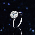S925 Silver 4-Claw Ring with 5ct Moissanite Solitaire-0-1