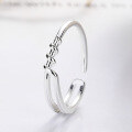 wholesale S925 Sterling Silver Hollow-Out Wrapped Ring, Indie Luxury Adjustable Open Band Statement Finger Ring for an Elevated Feel-0-0