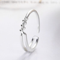 wholesale S925 Sterling Silver Hollow-Out Wrapped Ring, Indie Luxury Adjustable Open Band Statement Finger Ring for an Elevated Feel-YQJ1413: Approximately 1.5g  Opening adjustable