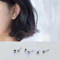 wholesale S925 Sterling Silver Star Stud Earrings for Women, Korean Style Small and Fresh Cute Polished Triangle Ear Piercing Earrings E7138-0-3
