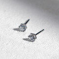 wholesale 18K White Gold Classic Minimalist Six-Prong Genuine Diamond Stud Earrings for Women, Fashionable 9K Gold Moissanite Custom Earrings Ins-0-2