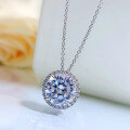 wholesale 925 Silver Jewelry New Style D Color White Diamond Pendant 110 High Carbon Diamond Collarbone Chain Minimalist Women's Necklace 38+5-0-2