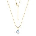 wholesale Metal: 925 Silver Gold Plated Japanese New Retro Court Style Sky Blue Topaz Pendant, Niche Design Necklace Wholesale-0-4