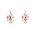 wholesale 18K Rose Gold Fresh Sweet Forest Style Diamond Earrings Women's Fashion 9K Gold Leaf Earrings Gift Ins Style-0-4