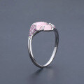wholesale S925 silver designer-style high-end adjustable ring with natural pink chalcedony gemstone-0-3