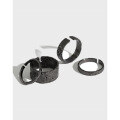 wholesale S925 Sterling Silver Korean Style INS Minimalist Black Foil Silver Ring for Women-0-0