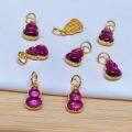 wholesale Sterling silver gold-plated garnet gemstone gourd pendant for DIY bracelet necklace accessory string decoration-0-2
