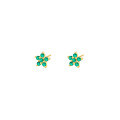 wholesale S925 Sterling Silver Small Petal Colored Zircon Earrings For Women, Elegant Cross-border Floral Design-0-7