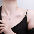 Sterling Silver Rotating Diamond Gourd Necklace with Coin-0-2
