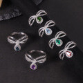 wholesale S925 Sterling Silver Crown Natural Topaz Ring with Garnet and Diopside, New Style for Cross-Border Trade-0-0