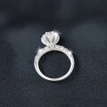 Sterling Silver Moissanite Ring for Women, Luxury Proposal Diamond Ring-0-1