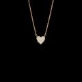 wholesale Sterling Silver Heart Necklace for Women, Small and Fresh, Diamond-Encrusted Star Collarbone Chain, Sweet Mother-of-Pearl Love, Simple and Minimalist, TikTok Live-0-0
