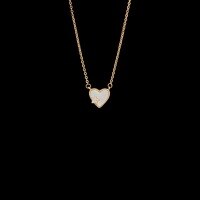wholesale Sterling Silver Heart Necklace for Women, Small and Fresh, Diamond-Encrusted Star Collarbone Chain, Sweet Mother-of-Pearl Love, Simple and Minimalist, TikTok Live-XB106-Gold