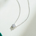 925 Silver 1ct Four-Prong Booger Pendant Necklace with Moissanite-0-1
