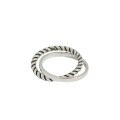 wholesale S925 Sterling Silver JT448 Korean Version Index Finger Ring, Ins Style Vintage Distressed Twisted Double-Layer Crossover Dual-Loop Ring for Women-0-4