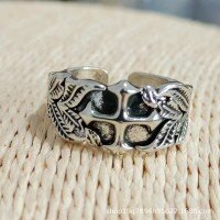 wholesale Metal material, cross-border dark punk cross ring men's hiphop high street vintage distressed premium feel-xb467--Croix cross ring