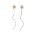 wholesale S925 silver Nalan flowers ear thread women's small chrysanthemum earringswave earrings E5759-0-4