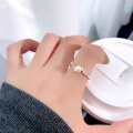 wholesale S925 Sterling Silver Ins Style Freshwater Pearl Ring for Women, Minimalist and Elegant with Adjustable Open Shank-0-5