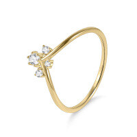 wholesale S925 Sterling Gold Plated Moissanite Flower Ring, Fade-Resistant and Stylish Small Ring-Small Moissanite Ring 4 US 7