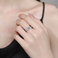 Sterling Silver Women's Moissanite Ring, Star-Cluster Design, Ready to Ship-0-2